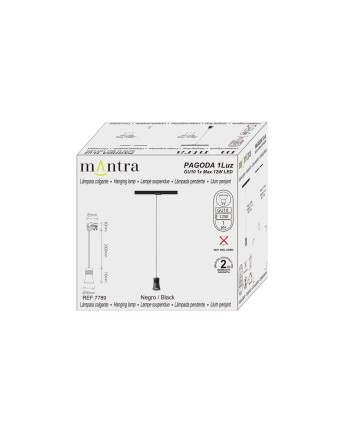 PAGODA * COLGANTE CARRIL TRIFASICO GU10 NEGRO